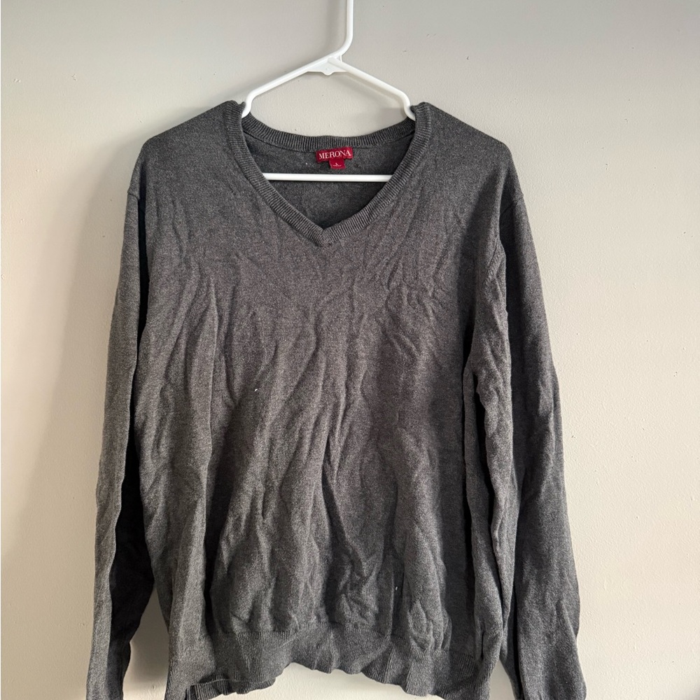 Merona Dark Gray V-Neck Men's Sweater